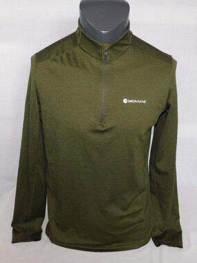Montane Men's L Green Dart 1/4 Zip Neck Long Sleeve T-Shirt